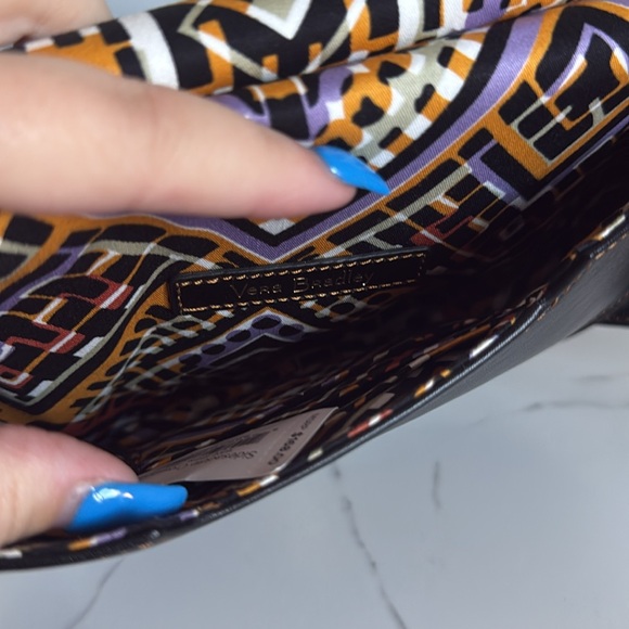 Vera Bradley Women’s Genuine Leather Sidesaddle Crossbody in Black - Picture 8 of 9